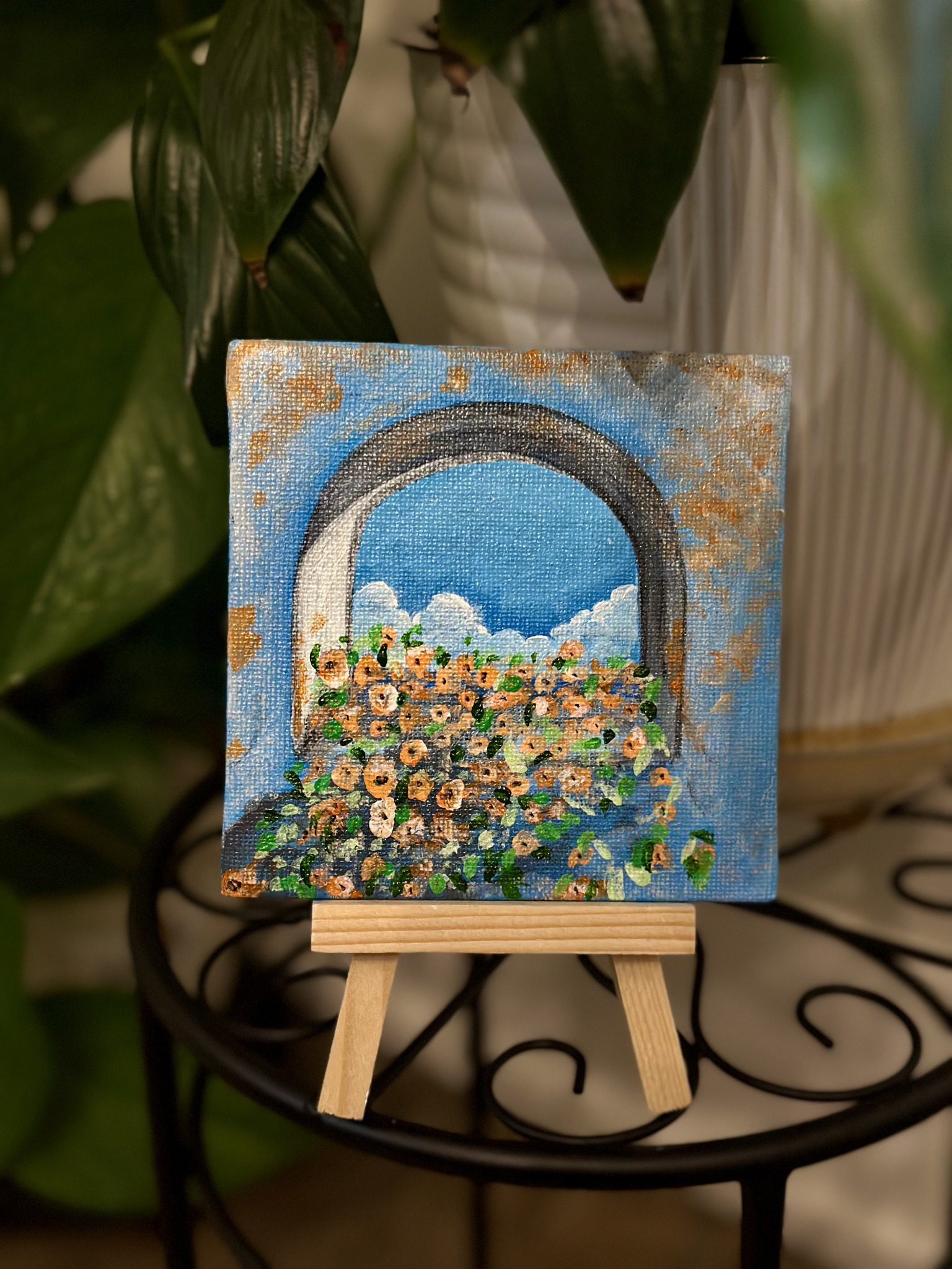 Original blue archway painting